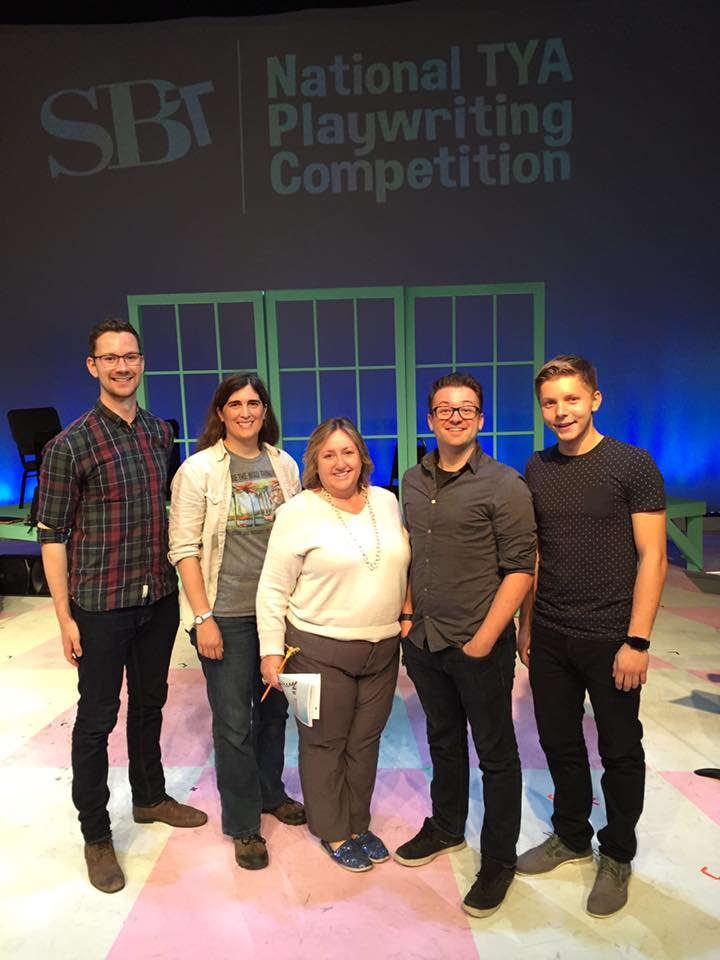Adjudicating for StoryBook Theatre with the winners of the playwrights competition playwrights Kiel Fredrickson, Marilyn Campbell, Jeremy Mason and stage manager Kris Mish